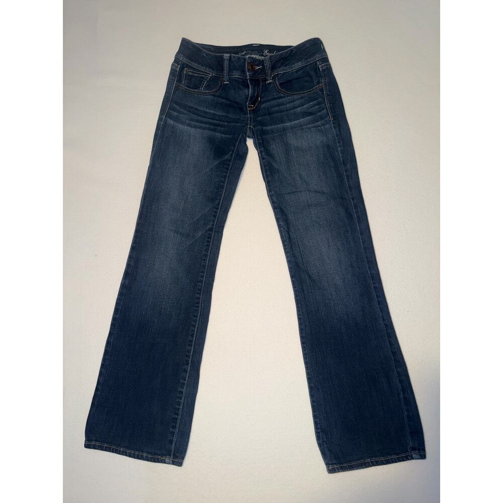 American Eagle women’s stretch slim boot blue jeans - Picture 9 of 13
